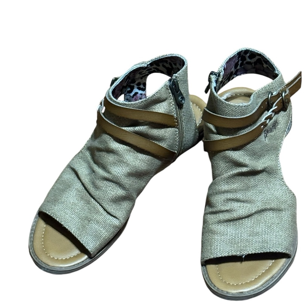 Blowfish ladies open toe ankle zip sandals shoes size 7.5